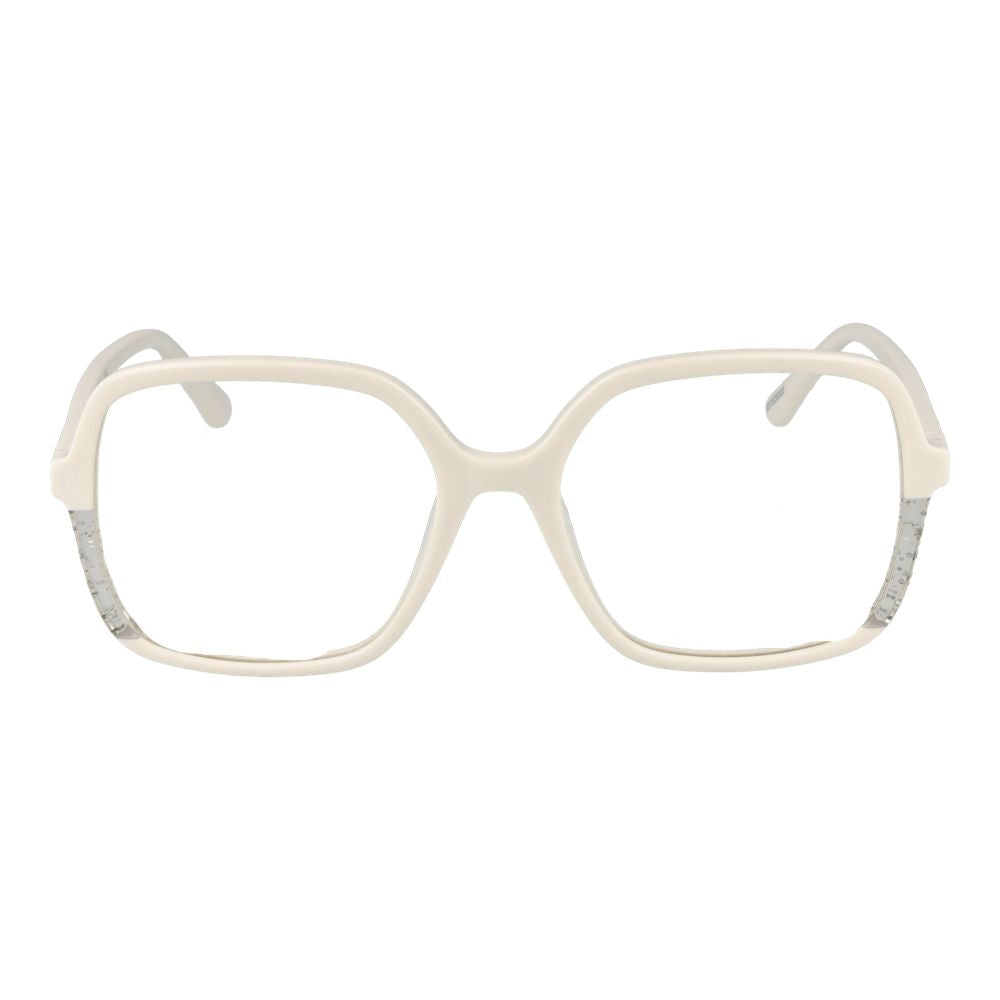 Alt Tag: Guess White Women Glasses Frame in white acetate, full-rim square style, 53mm width, with spring hinges and branded case included.