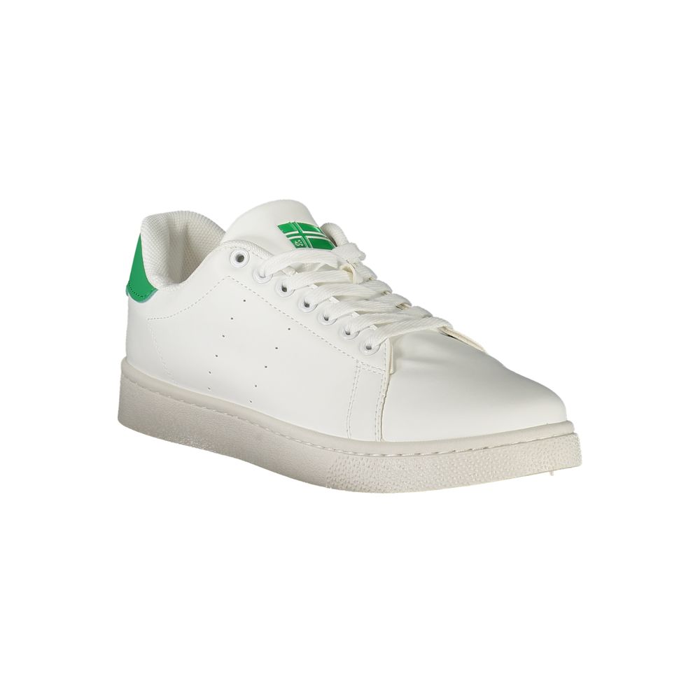 Norway 1963 White Polyester Men Sneaker, bold design with contrast details, crafted for style-conscious individuals.