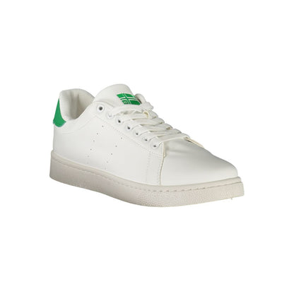 Norway 1963 White Polyester Men Sneaker, bold design with contrast details, crafted for style-conscious individuals.