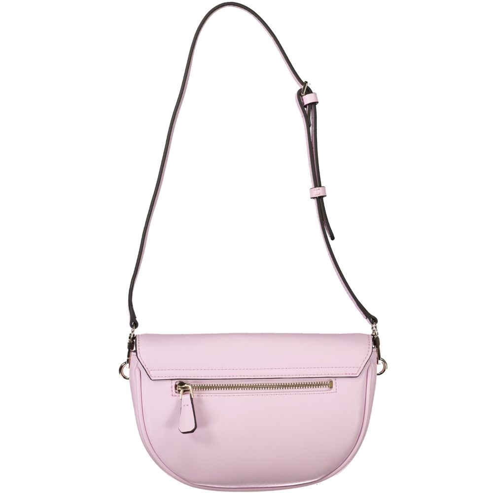 Guess Jeans Pink Polyethylene Women Handbag with adjustable strap and zip closure