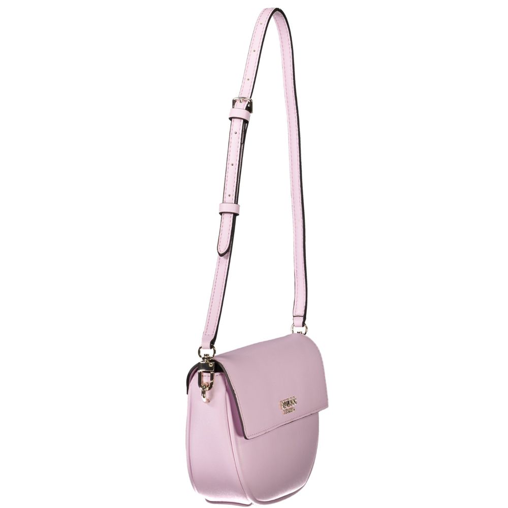 Guess Jeans Pink Polyethylene Women Handbag with adjustable shoulder strap, side view