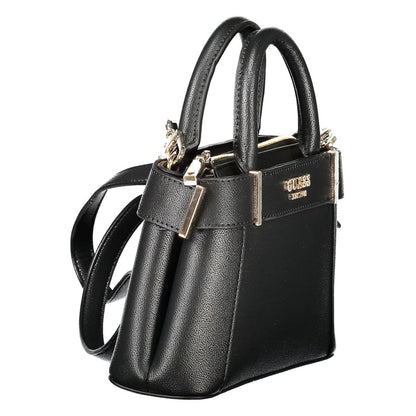 Guess Jeans Black Polyethylene Women Handbag, stylish mini bag with sleek design and branding, perfect for day-to-night elegance.