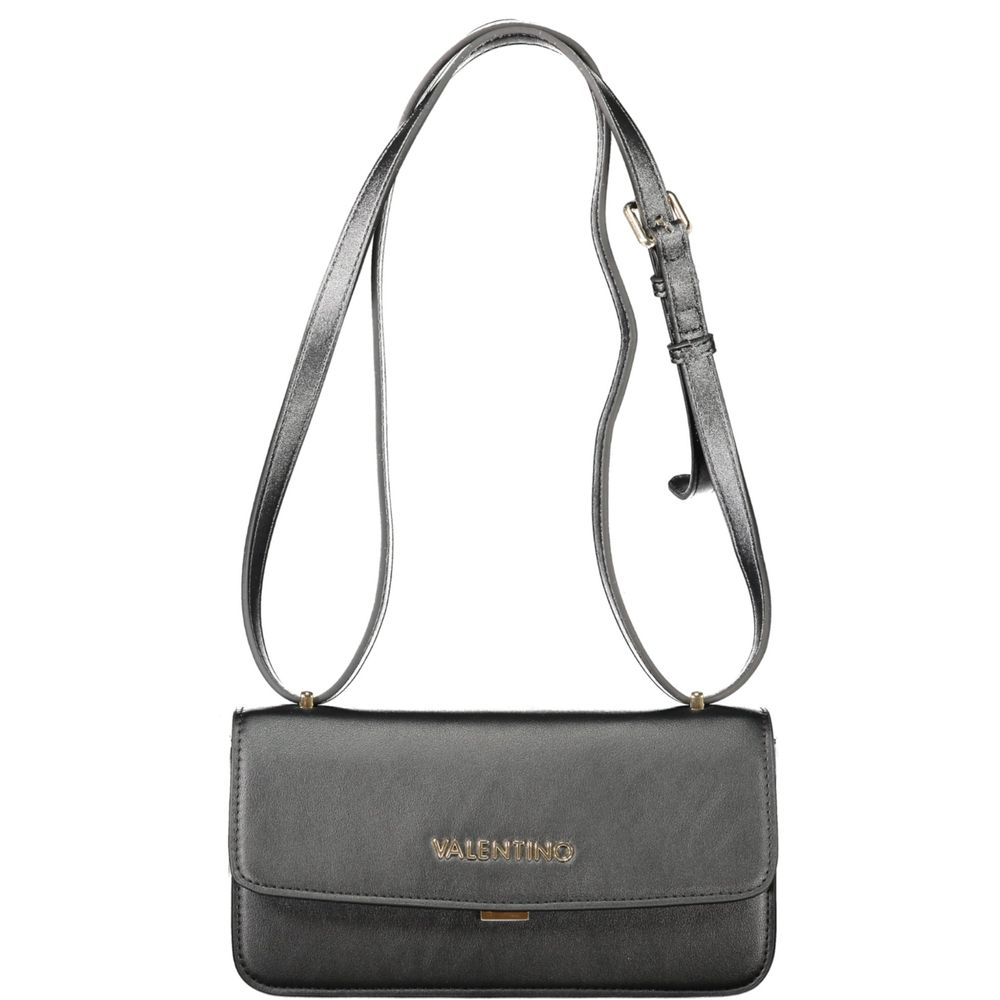 Mario Valentino Black Polyethylene Women Handbag with sleek design and adjustable strap, perfect for style and practicality.
