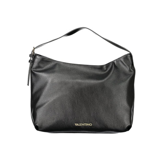 Mario Valentino Black Polyethylene Women Handbag with shoulder strap and zip closure.