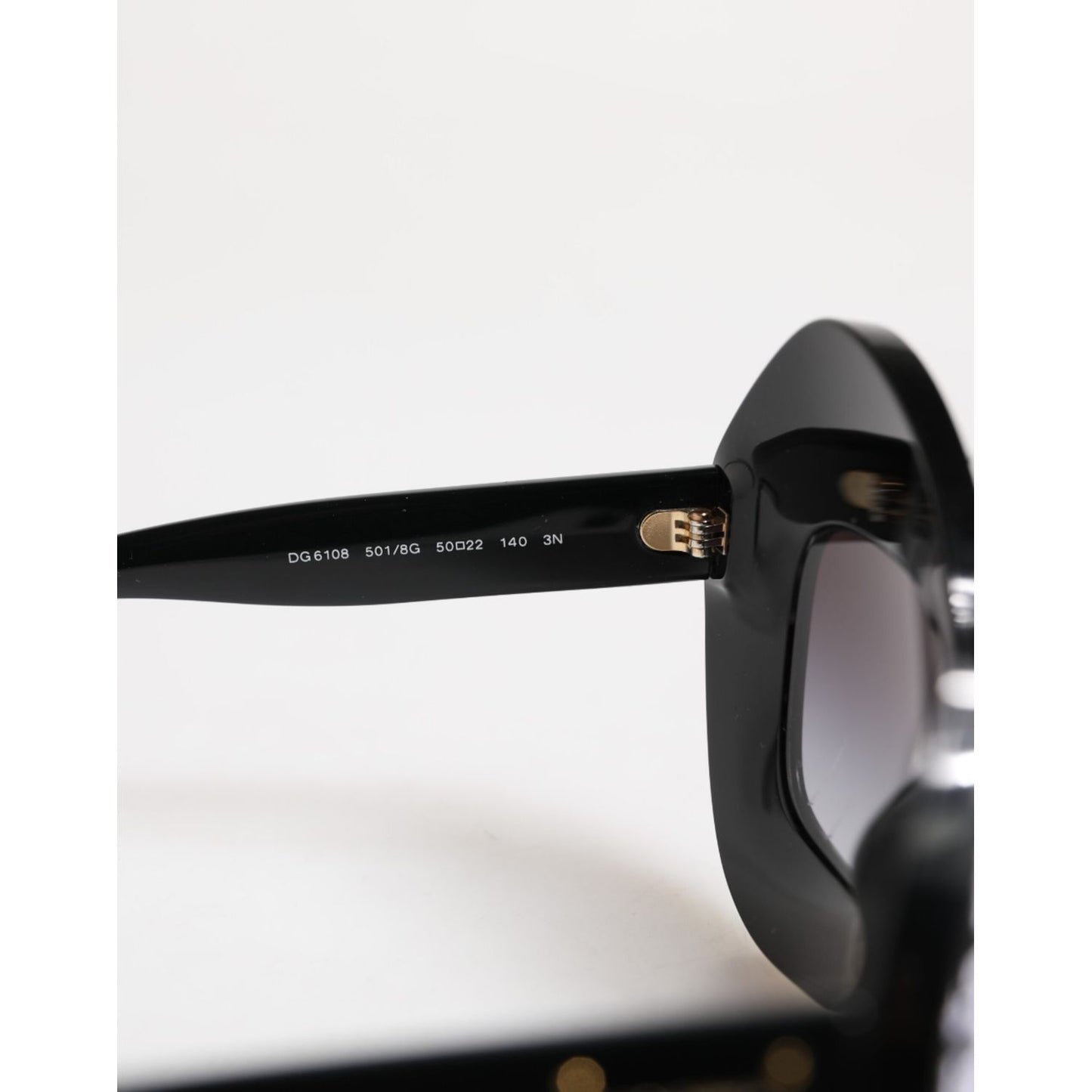 Dolce & Gabbana Black White PIED DE POULE Print Oversized Shades Sunglasses