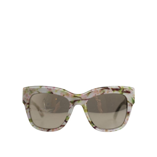 Dolce & Gabbana White DG4231F Floral Acetate Rectangle Shades Sunglasses GLA1355