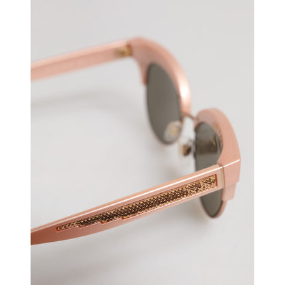 Dolce & Gabbana Pink Gold Mirrored Cat Eye DG6109 Sequined Sunglasses