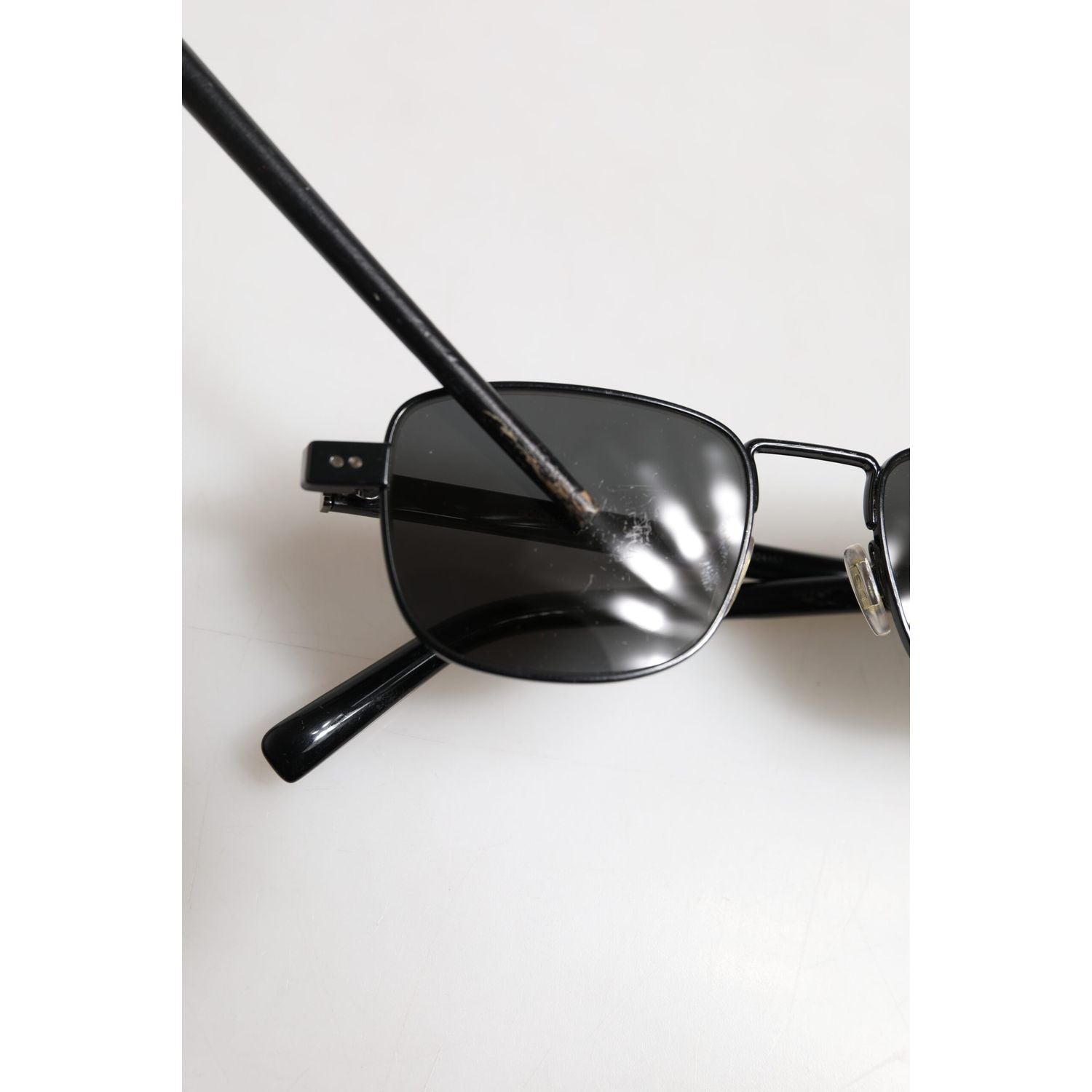 Dolce & Gabbana Black Metal Frame Square Lenses DG2222 Eyewear Sunglasses