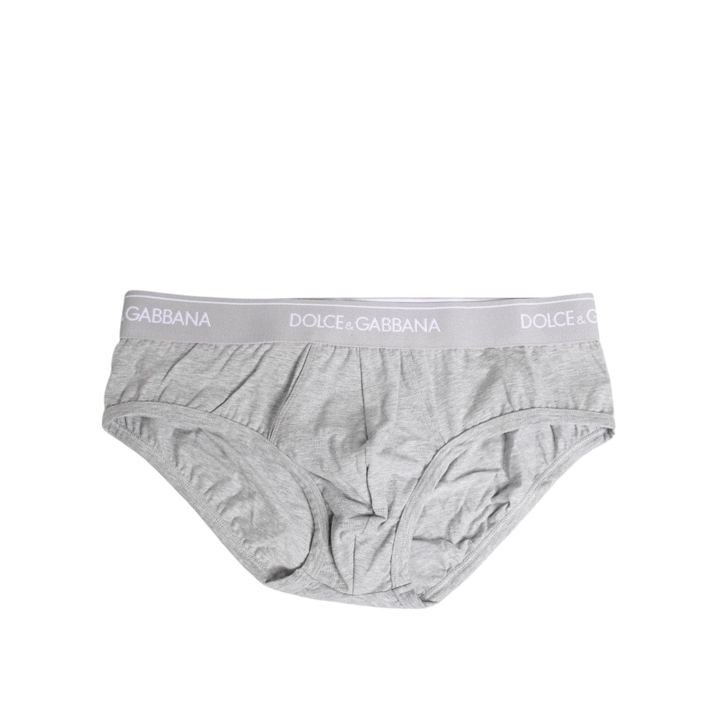 Dolce & Gabbana Gray Cotton Stretch Regular Brief Underwear BIK1685-3