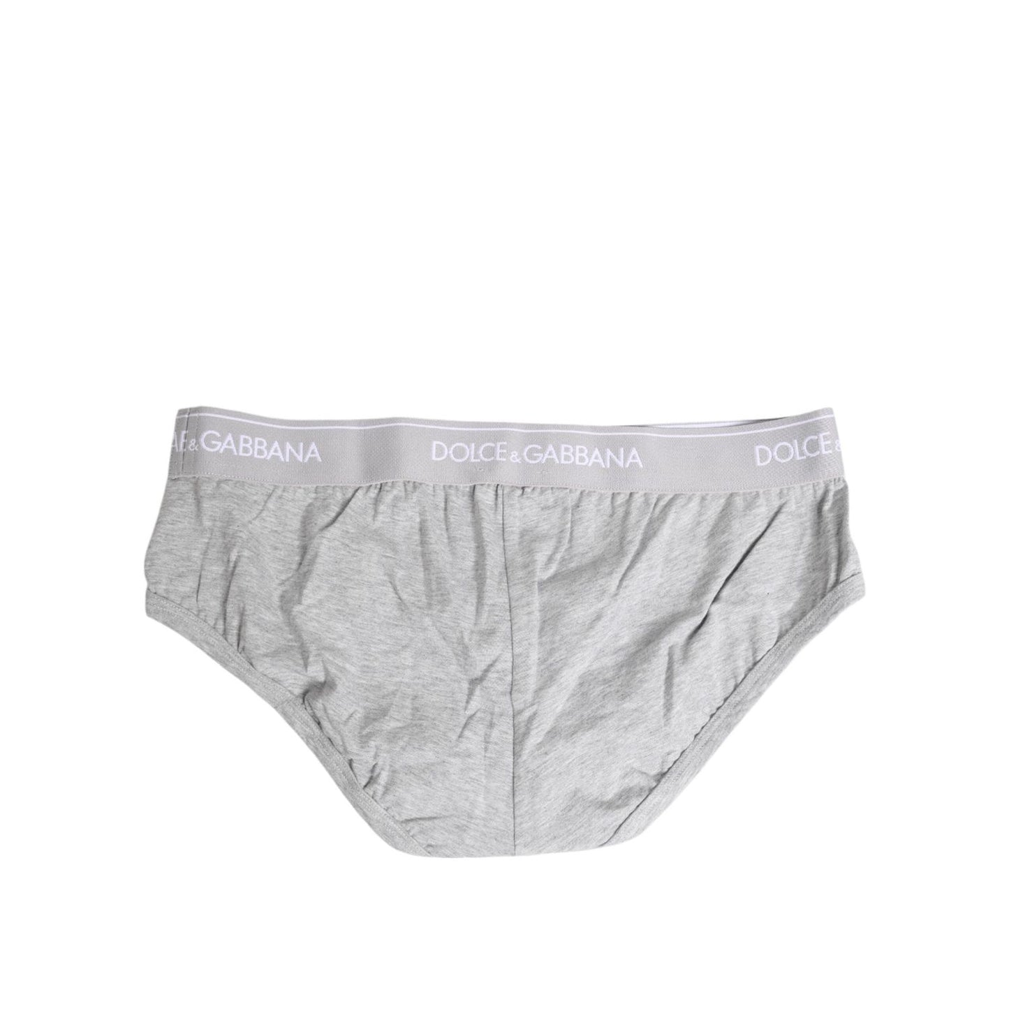 Dolce & Gabbana Gray Cotton Stretch Regular Brief Underwear BIK1685-3