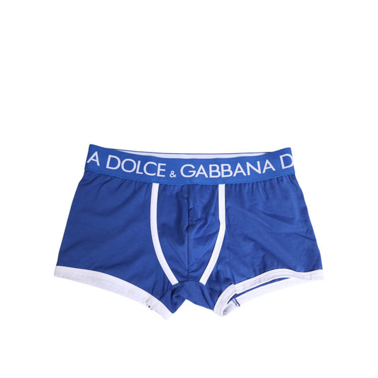 Dolce & Gabbana Blue Cotton Stretch Regular Boxer Underwear BIK1687-4