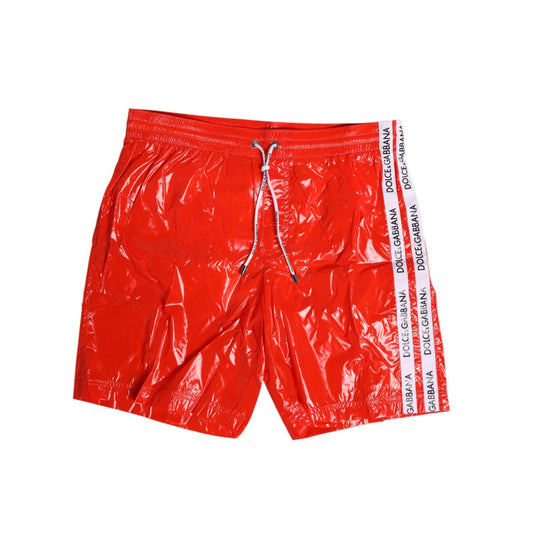 Dolce & Gabbana Red Nylon Drawstring Beachwear Shorts Swimwear BIK1699-4