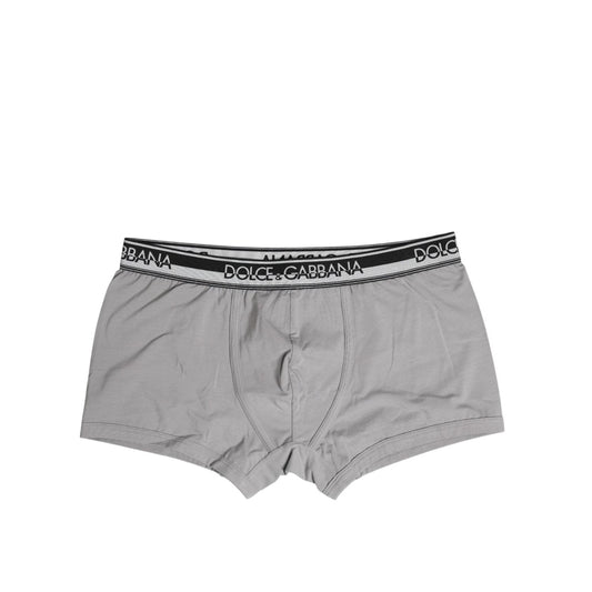 Dolce & Gabbana Gray Cotton Stretch Regular Boxer Underwear BIK1706-4