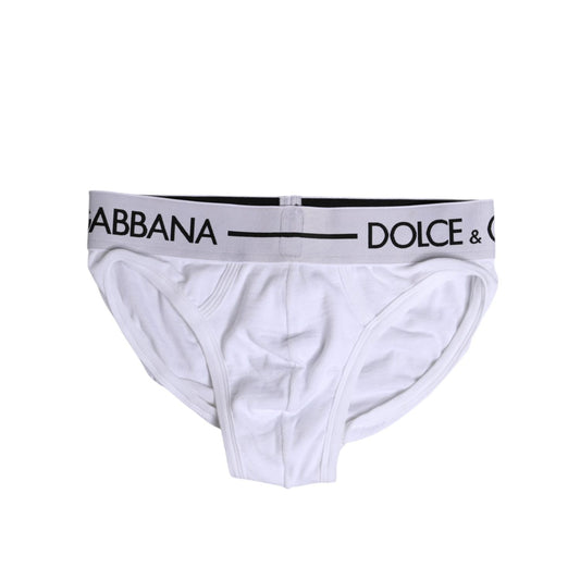 Dolce & Gabbana White Cotton Stretch Regular Brief Underwear BIK1733-4