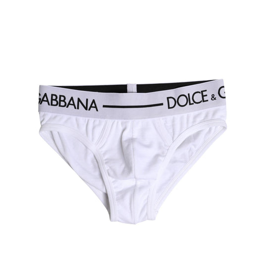 Dolce & Gabbana White Cotton Stretch Regular Brief Underwear BIK1736-4