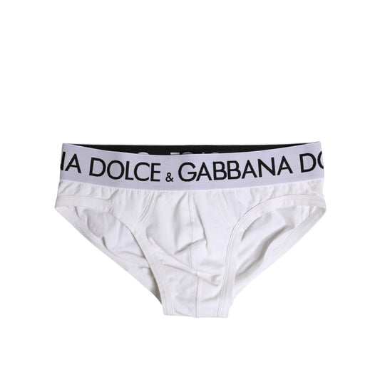 Dolce & Gabbana White Cotton Stretch Regular Brief Underwear BIK1739-4