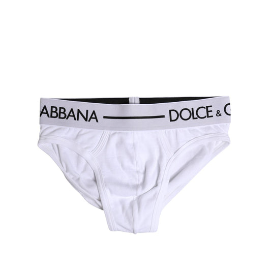 Dolce & Gabbana White Cotton Stretch Regular Brief Underwear BIK1742-4
