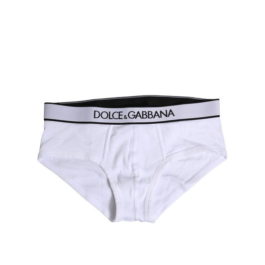 Dolce & Gabbana White Cotton Stretch Regular Brief Underwear BIK1745-4