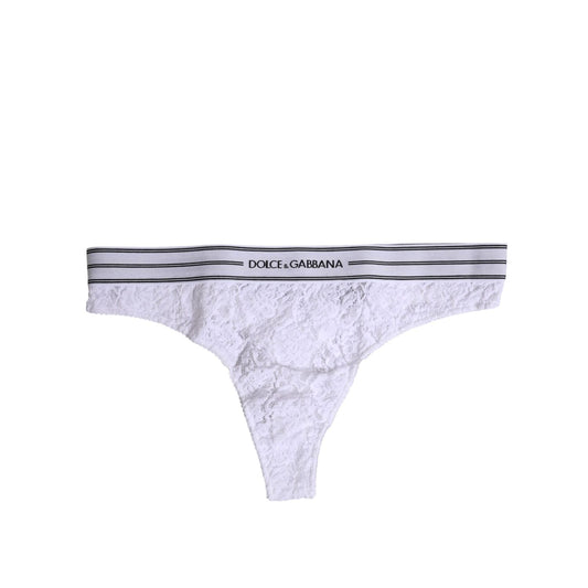 Dolce & Gabbana White Nylon Floral Lace Bottom Panty Underwear BIK1442-3