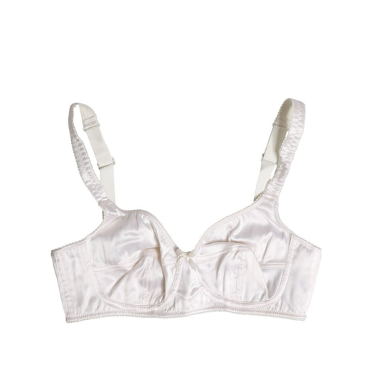 Dolce & Gabbana White Silk Balconette Non Wire Bra Underwear BIK1445-2