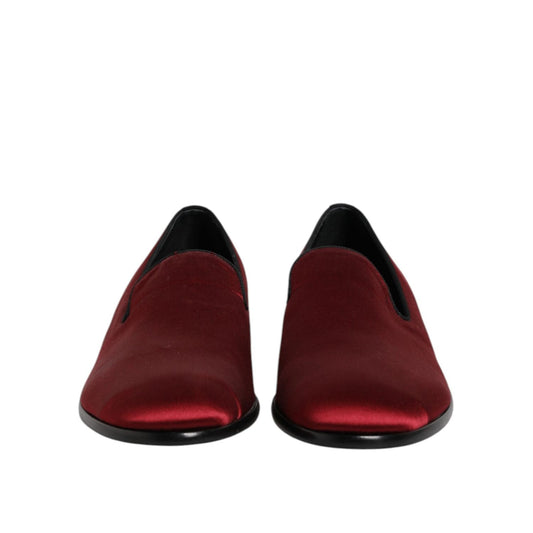 Dolce & Gabbana Red Velvet Slip On Loafers Formal Shoes MV7561-45