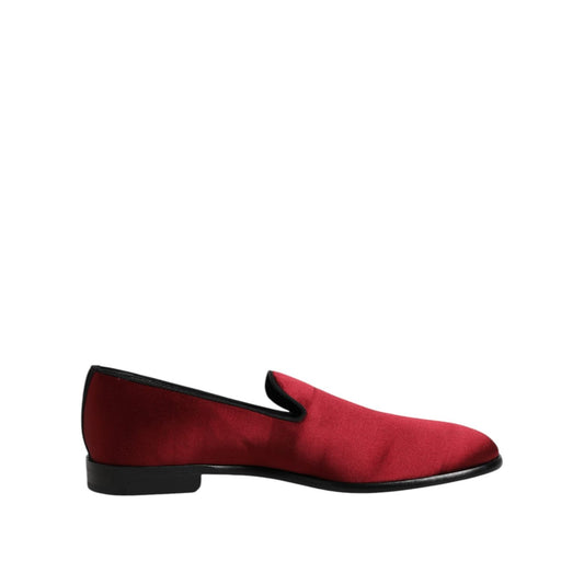 Dolce & Gabbana Red Velvet Slip On Loafers Formal Shoes MV7561-45