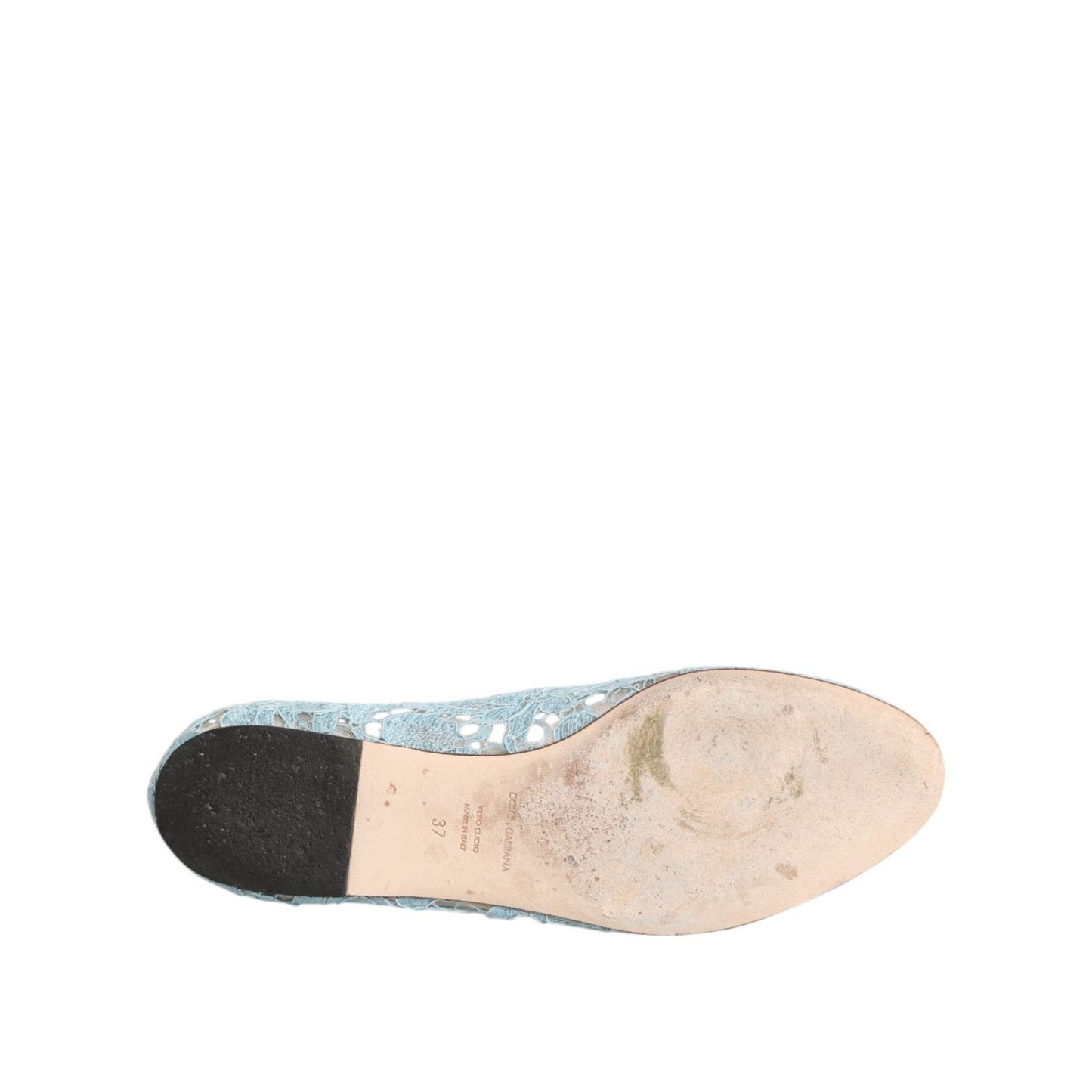 Dolce & Gabbana Blue Lace Crystal Ballet Flats Loafers Shoes LA12717-37