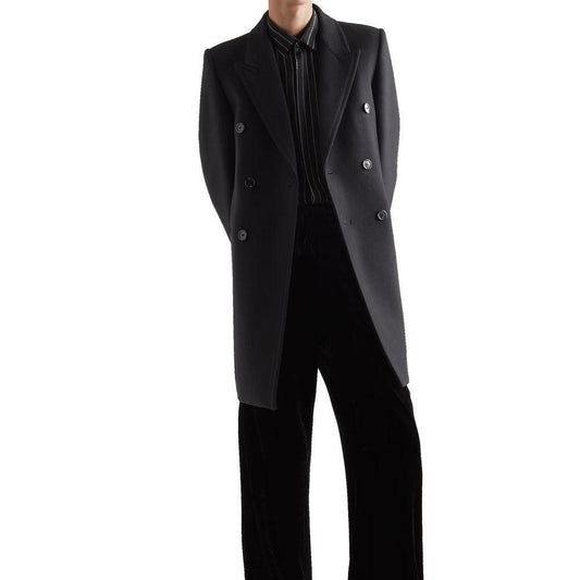 Saint Laurent Double-Breasted Wool Coat SA-8827864252628-48 | M