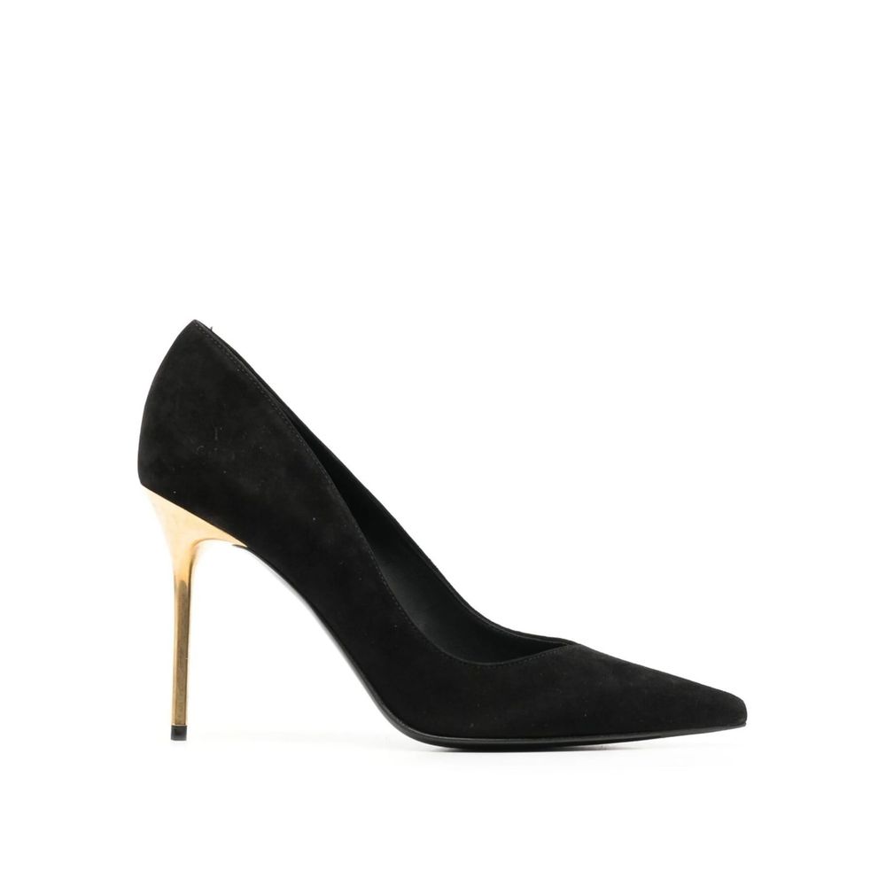 Balmain Black Leather High Heel Pumps