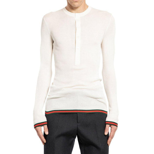 Gucci Ribbed-Knit Silk T-Shirt GU-8815559311572-L