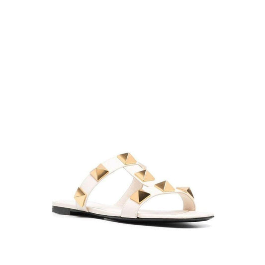 Valentino Garavani Roman Stud Leather Flat Sandals VA-8800869449940-EU35/US5