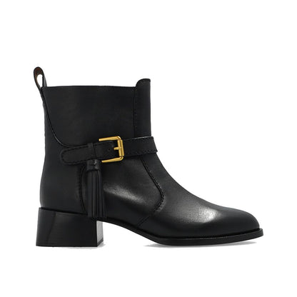 See By Chloé Black Calfskin Ankle Boots