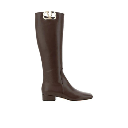 Valentino Garavani Leather Logo Boots VA-8735605817556-EU35.5/US5.5