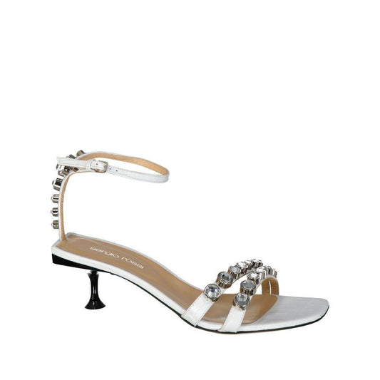 Sergio Rossi Leather Crystal Sandals SE-8735590416596-EU37.5/US7.5