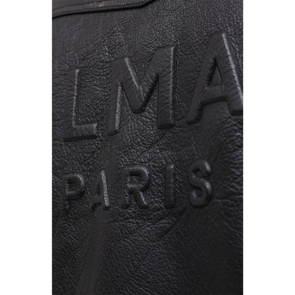 Balmain Black Leather Biker Jacket