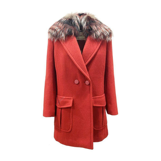 Fendi Fur Collar Wool Coat FE-8736388841684-42