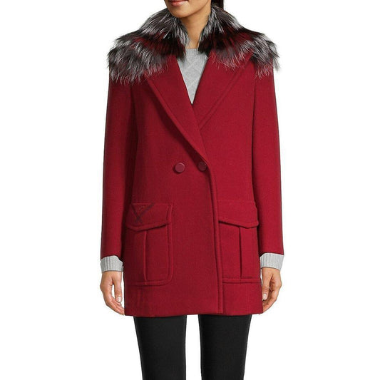 Fendi Fur Collar Wool Coat FE-8736388841684-42
