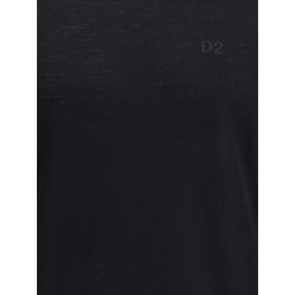 Dsquared² Black Fleece Wool Turtleneck