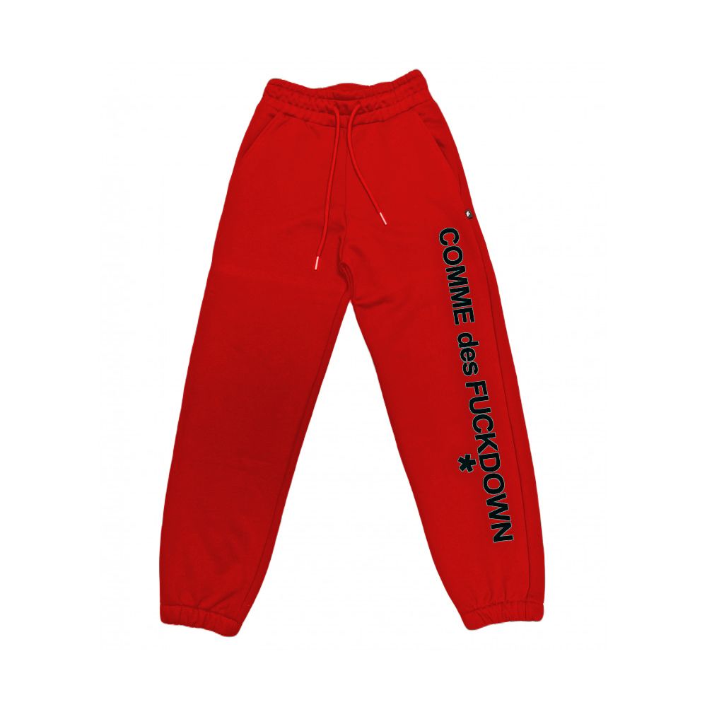 Comme Des Fuckdown Red Cotton Women Sweatpant