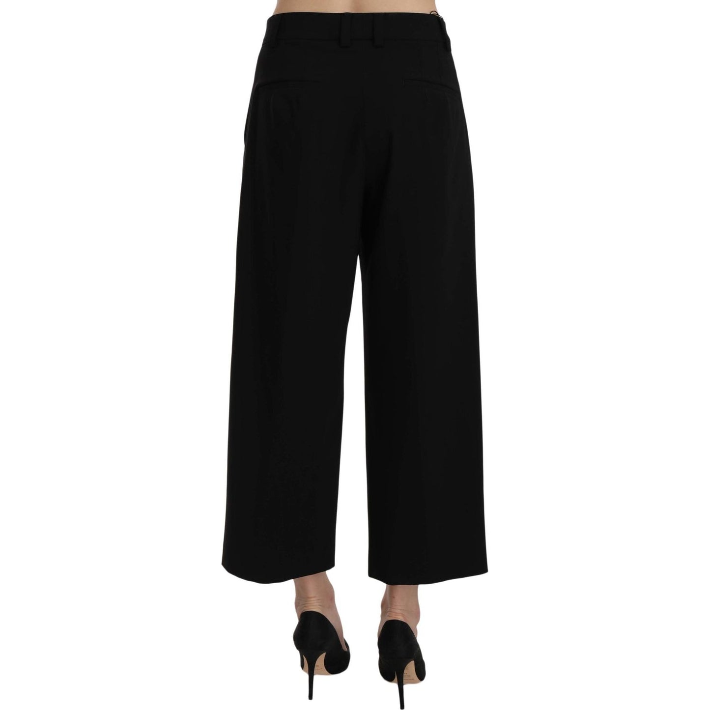 Dolce & Gabbana Black Print Trousers Pants PAN61197-40