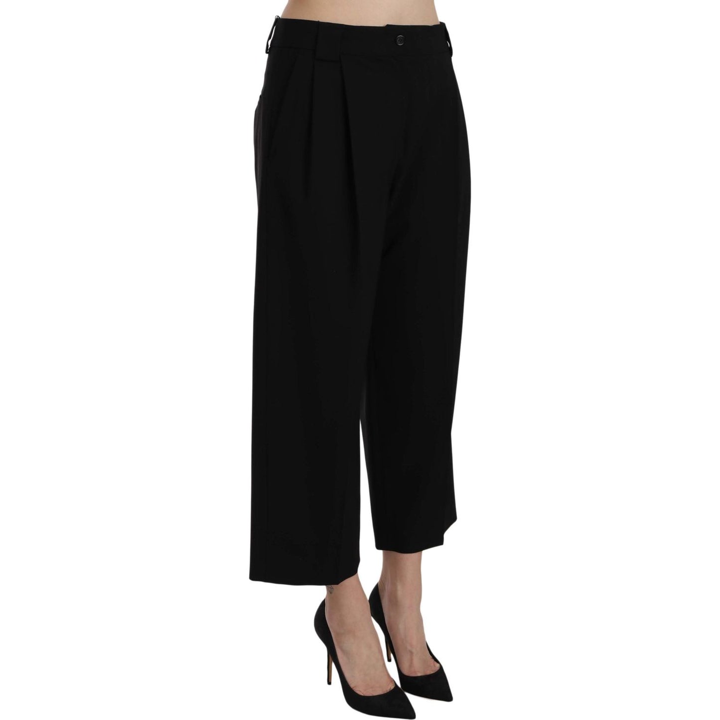 Dolce & Gabbana Black Print Trousers Pants PAN61197-40