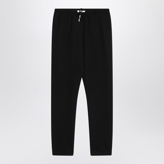 The Row Teo black cotton and cashmere trousers