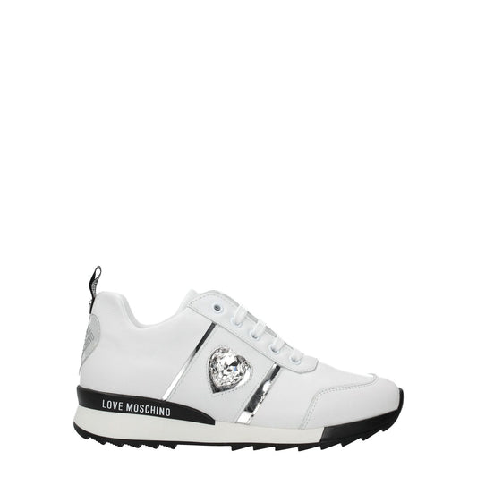 Love Moschino White Leather Low Top Sneakers