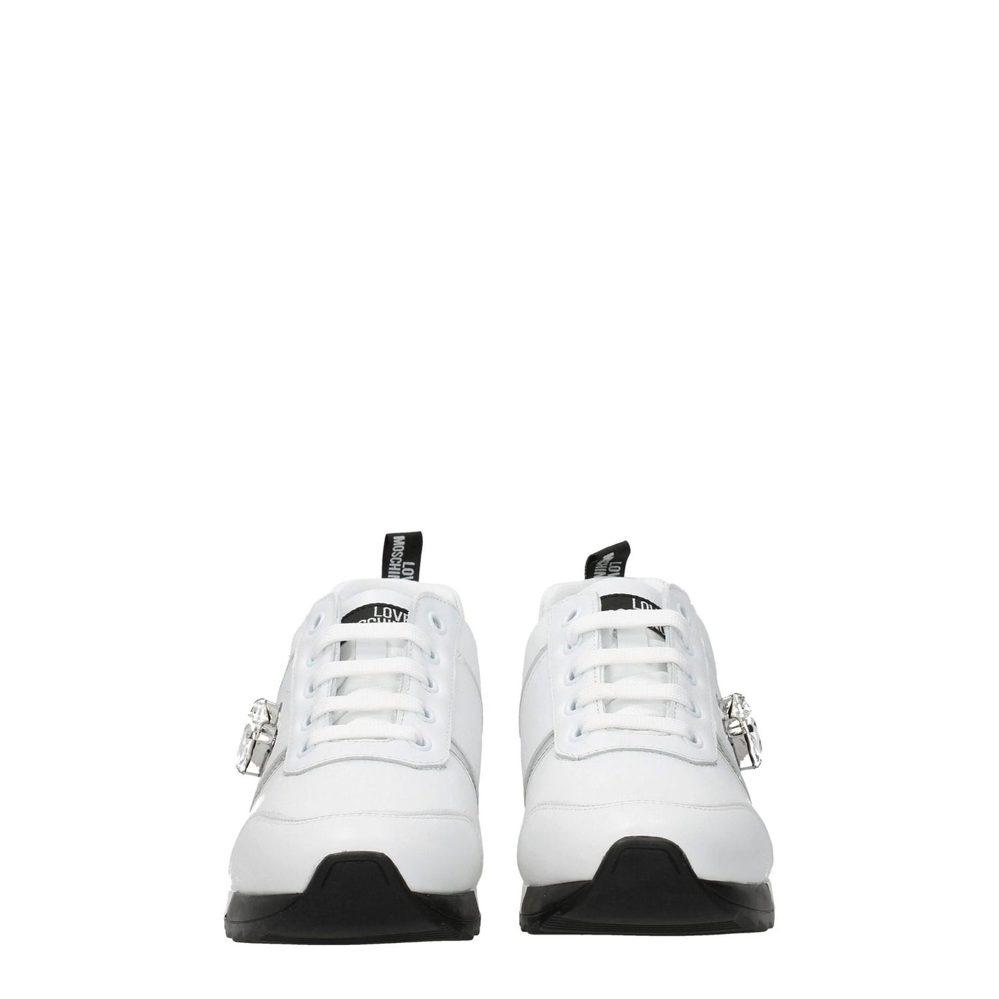 Love Moschino White Leather Low Top Sneakers