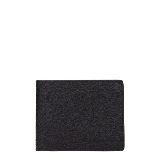 Testoni Black Leather Wallet with front logo, 8 card holders, and 3 compartments. Casual style leather wallet, MPN WUO00398035P18.