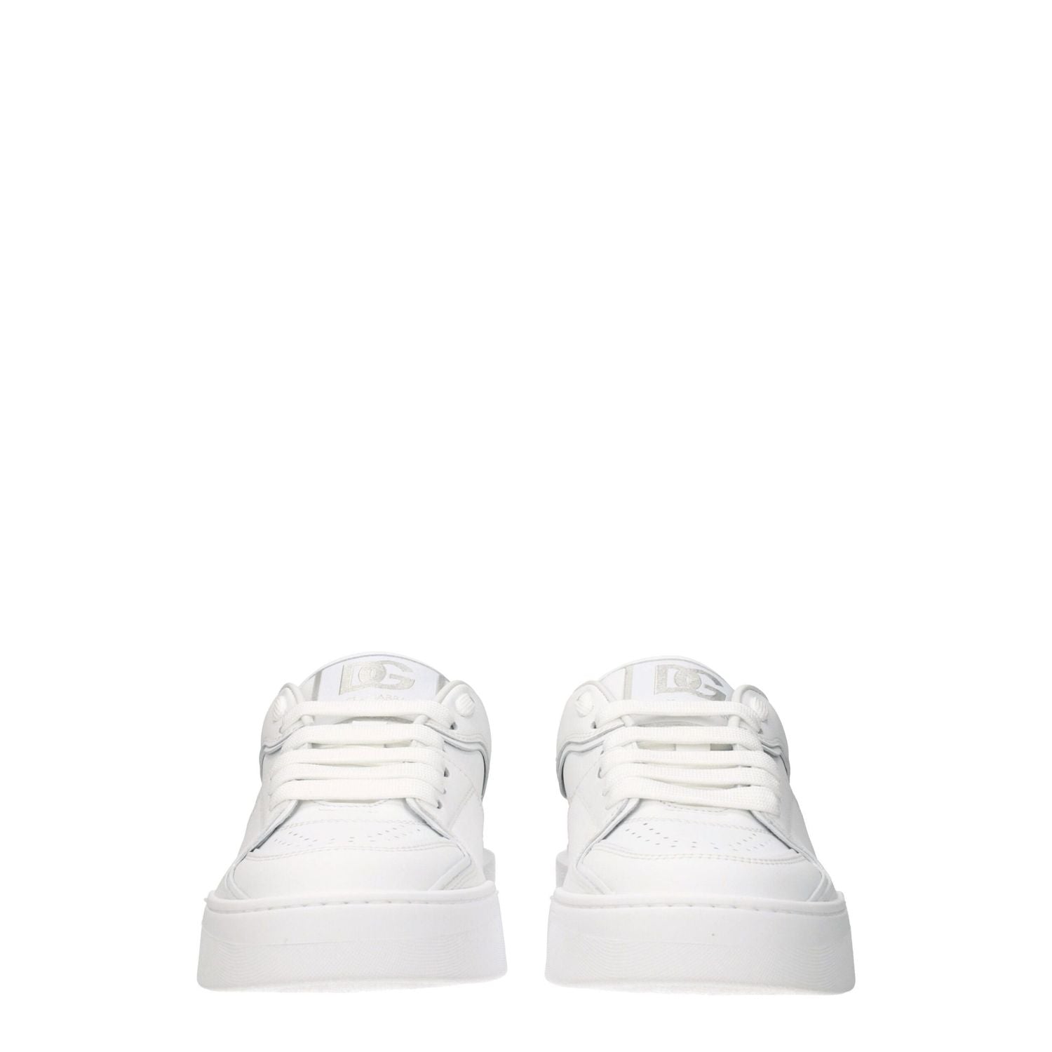 Dolce & Gabbana White Leather Low Top Sneakers