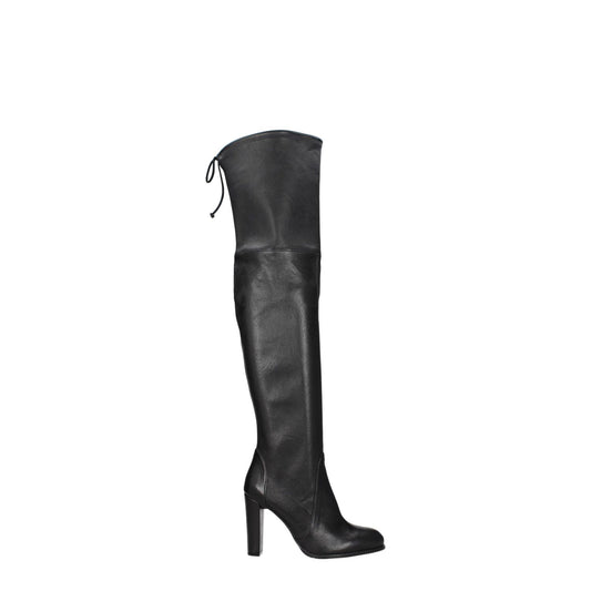 Stuart Weitzman Black Leather Over The Knee