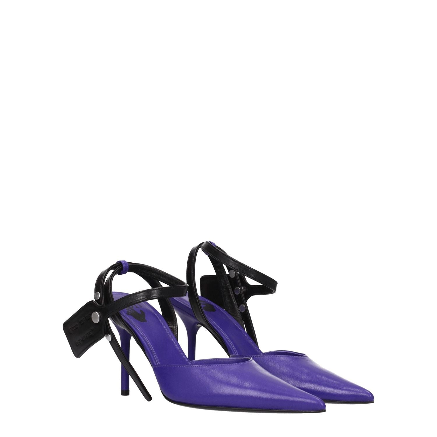 Off-White Purple Leather High Heel Pumps