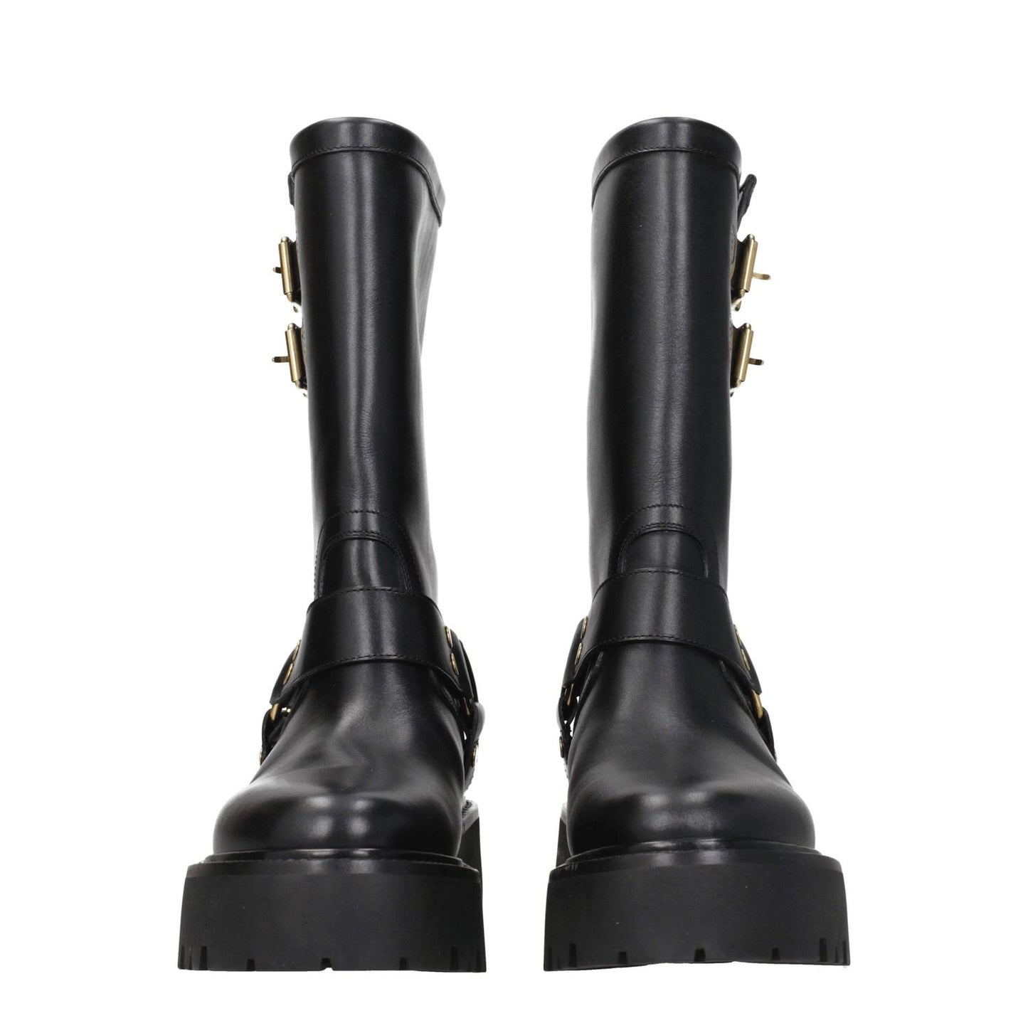 Celine Gold Leather Ankle Boots