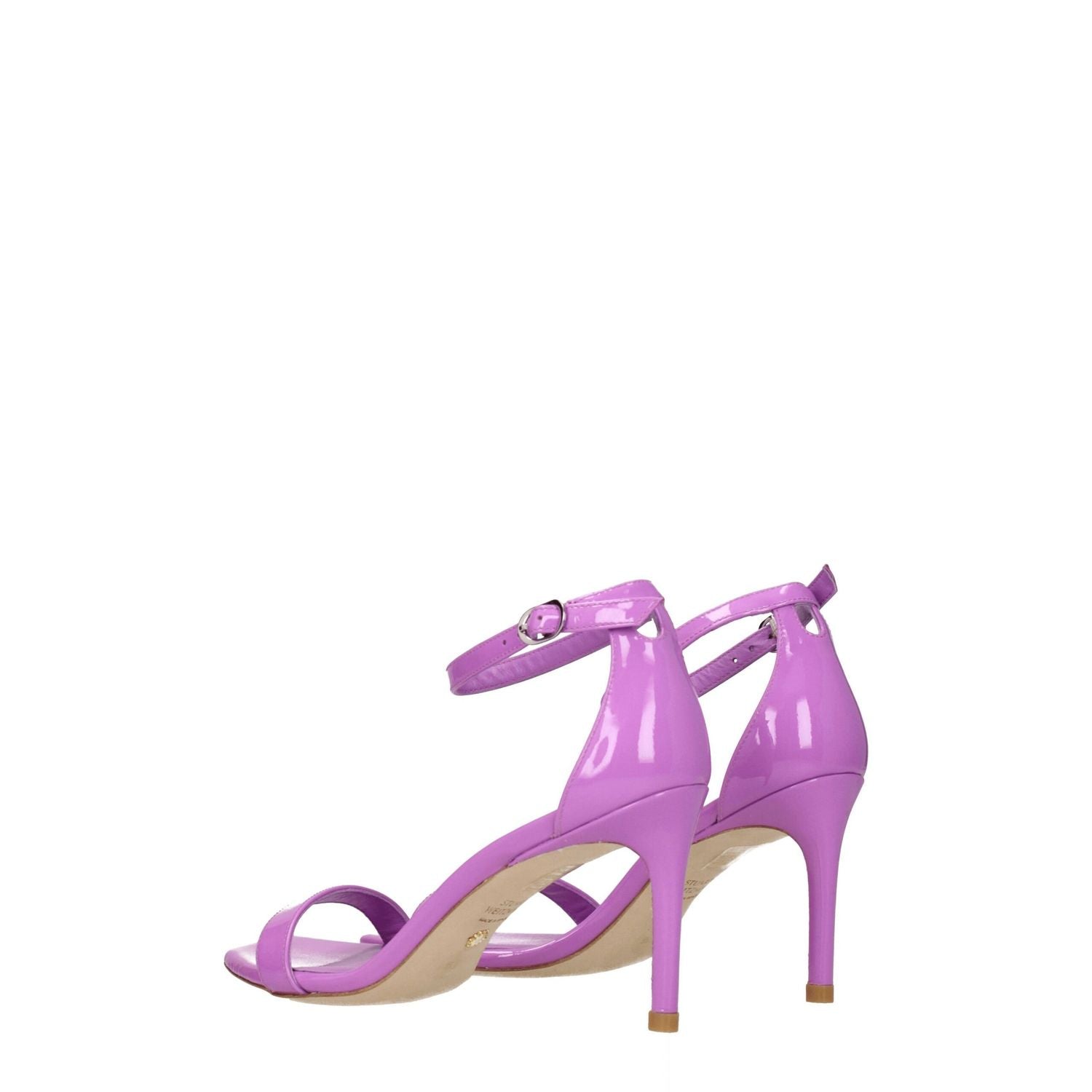 Stuart Weitzman Purple Leather Stiletto Heel Sandals